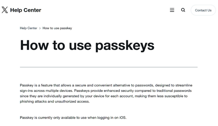 临城苹果维修店铺分享iOS用户如何通过通行密钥(Passkey)登录 