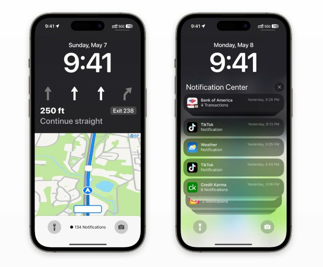 临城苹果维修服务分享iOS17锁屏地图导航半屏显示长什么样 